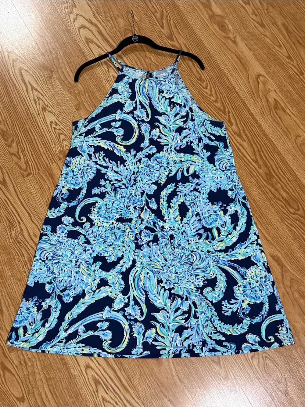 Lilly Pulitzer Navy Floral Paisley Halter Mini Dress